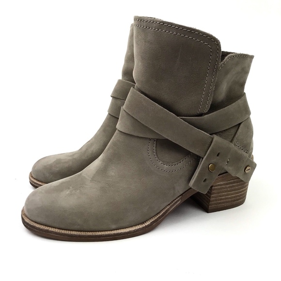 NEW UGG Elora Grey Suede Ankle Booties - Picture 4 of 8